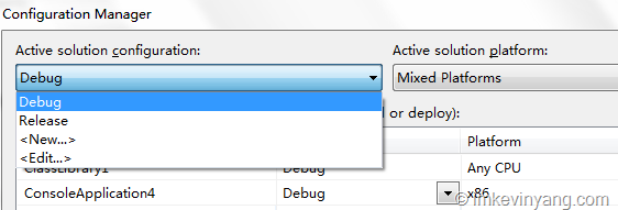Visual studio Configuration manager Visual studio Configuration manager